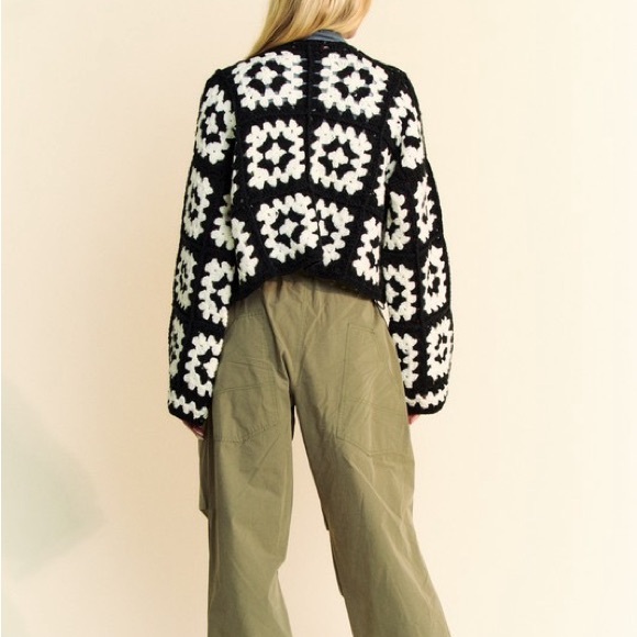 Crochet Open Front Cardigan - Picture 3 of 5